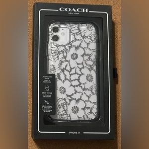 NEW Coach Clear/Silver Floral Case